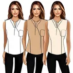 sleeveless beige blouse image